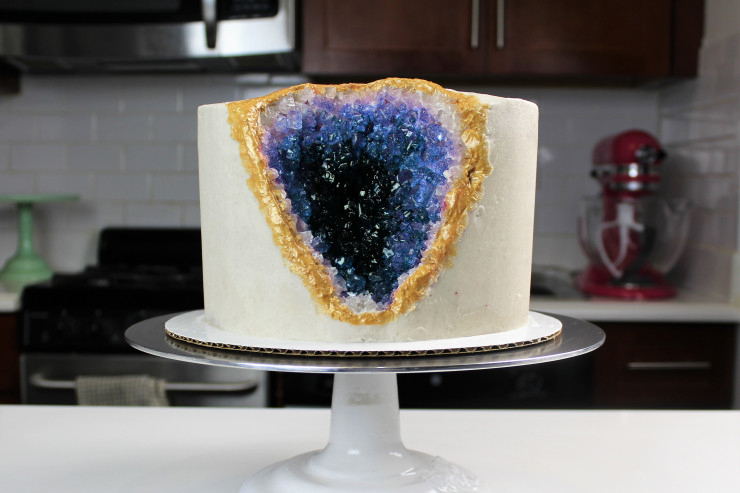 Blue Raspberry Rock Candy Crystals Geode Cake