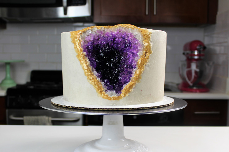 Purple/Grape Rock Candy Crystals Geode Cake