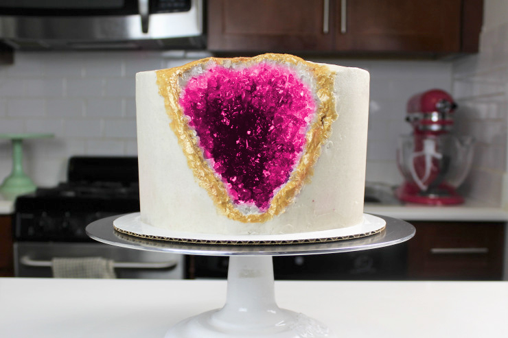 Pink Cotton Candy Rock Candy Crystals Geode Cake