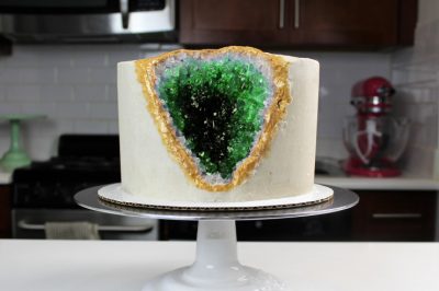 Rock Candy Crystals Green Watermelon Geode Cake